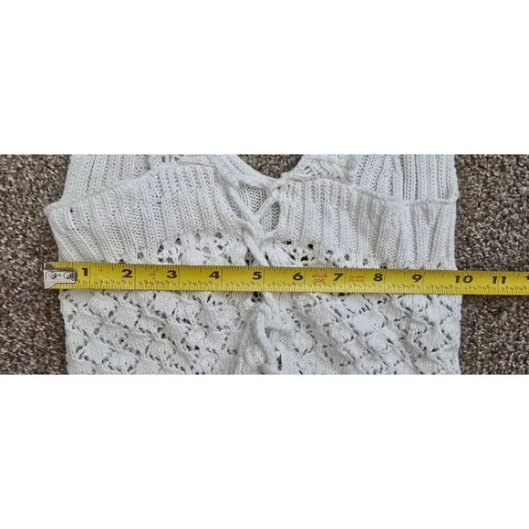 Forever 21 White Crochet Knit Lace-Up Crop Top X-Small - Picture 7 of 7